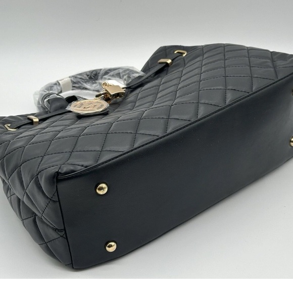 Badgley Mischka Large Quilted Black Tote with Front Lock - NWT - Picture 6 of 7